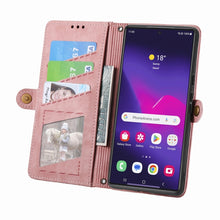 Load image into Gallery viewer, Geometric Zipper Wallet Side Buckle Leather Phone Case, For Samsung Galaxy S25 Ultra 5G, For Samsung Galaxy C55, For Samsung Galaxy M55, For Samsung Galaxy A55 5G, For Samsung Galaxy S24 Ultra 5G, For Samsung Galaxy S24+ 5G, For Samsung Galaxy S24 5G  ...