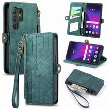 Load image into Gallery viewer, Geometric Zipper Wallet Side Buckle Leather Phone Case, For Samsung Galaxy S25 Ultra 5G, For Samsung Galaxy C55, For Samsung Galaxy M55, For Samsung Galaxy A55 5G, For Samsung Galaxy S24 Ultra 5G, For Samsung Galaxy S24+ 5G, For Samsung Galaxy S24 5G  ...
