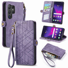 Load image into Gallery viewer, Geometric Zipper Wallet Side Buckle Leather Phone Case, For Samsung Galaxy S25 Ultra 5G, For Samsung Galaxy C55, For Samsung Galaxy M55, For Samsung Galaxy A55 5G, For Samsung Galaxy S24 Ultra 5G, For Samsung Galaxy S24+ 5G, For Samsung Galaxy S24 5G  ...