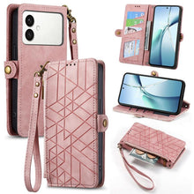 Load image into Gallery viewer, Geometric Zipper Wallet Side Buckle Leather Phone Case, For Samsung Galaxy S26 Edge 5G, For Samsung Galaxy A57 5G, For Samsung Galaxy A37 5G, For Samsung Galaxy S25 Edge 5G, For Samsung Galaxy A56 5G, For Samsung Galaxy A36 5G, For Samsung Galaxy S25 5...