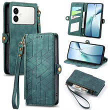 Load image into Gallery viewer, Geometric Zipper Wallet Side Buckle Leather Phone Case, For Samsung Galaxy S26 Edge 5G, For Samsung Galaxy A57 5G, For Samsung Galaxy A37 5G, For Samsung Galaxy S25 Edge 5G, For Samsung Galaxy A56 5G, For Samsung Galaxy A36 5G, For Samsung Galaxy S25 5...