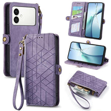 Load image into Gallery viewer, Geometric Zipper Wallet Side Buckle Leather Phone Case, For Samsung Galaxy S26 Edge 5G, For Samsung Galaxy A57 5G, For Samsung Galaxy A37 5G, For Samsung Galaxy S25 Edge 5G, For Samsung Galaxy A56 5G, For Samsung Galaxy A36 5G, For Samsung Galaxy S25 5...