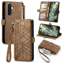 Load image into Gallery viewer, Geometric Zipper Wallet Side Buckle Leather Phone Case, For Samsung Galaxy S26 Edge 5G, For Samsung Galaxy A57 5G, For Samsung Galaxy A37 5G, For Samsung Galaxy S25 Edge 5G, For Samsung Galaxy A56 5G, For Samsung Galaxy A36 5G, For Samsung Galaxy S25 5...