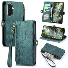 Load image into Gallery viewer, Geometric Zipper Wallet Side Buckle Leather Phone Case, For Samsung Galaxy S26 Edge 5G, For Samsung Galaxy A57 5G, For Samsung Galaxy A37 5G, For Samsung Galaxy S25 Edge 5G, For Samsung Galaxy A56 5G, For Samsung Galaxy A36 5G, For Samsung Galaxy S25 5...