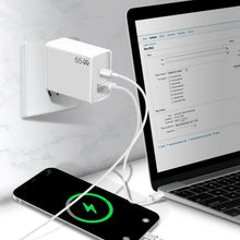 Load image into Gallery viewer, GaN PD48W Type-C PD3.0 + USB3.0 Notebook Adapter for MacBook Series ，EU Plug, EU Plug