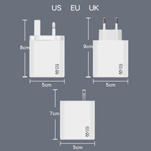 Load image into Gallery viewer, GaN PD48W Type-C PD3.0 + USB3.0 Notebook Adapter for MacBook Series ，EU Plug, EU Plug