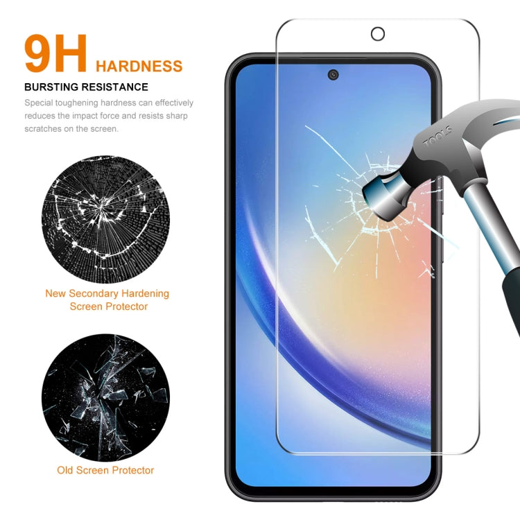2pcs ENKAY 0.26mm 9H 2.5D High Aluminum-silicon Tempered Glass Film, For Samsung Galaxy A35, For Samsung Galaxy A55, For Samsung Galaxy M04, For Samsung Galaxy A25 5G, For Samsung Galaxy S23 FE, For Samsung Galaxy M54 /F54, For Samsung Galaxy A15 4G / 5G