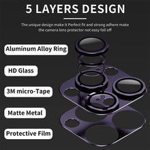 Load image into Gallery viewer, ENKAY Anti-reflection Camera Lens Aluminium Alloy Tempered Glass Film, For iPhone 15 Pro / 15 Pro Max