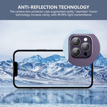 Load image into Gallery viewer, ENKAY Anti-reflection Camera Lens Aluminium Alloy Tempered Glass Film, For iPhone 15 Pro / 15 Pro Max