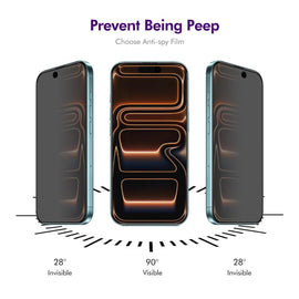 2pcs ENKAY Hat-Prince 28° Anti-peeping Tempered Glass Protector Full Screen Film, For iPhone 18 Pro, For iPhone 18 Pro Max, For iPhone 17 Pro Max, For iPhone 17 Pro, For iPhone 17, For iPhone Air, For iPhone 16 Pro Max, For iPhone 16 Pro               ...