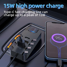 Load image into Gallery viewer, CS11 Multi-Port Rear Seat Extended Car Fast Charger Support Bluetooth MP3 Play, CS11