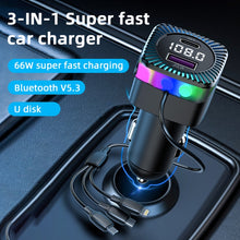 Load image into Gallery viewer, CS5 Car 3 in 1 Bluetooth 5.3 MP3 Player FM Transmitter Charger with Cable, CS5