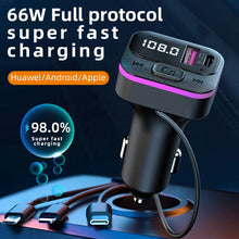 Load image into Gallery viewer, CS3 With 3 Charging Cables 66W Car Charger MP3 Player Bluetooth FM Transmitter, CS3