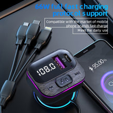 Load image into Gallery viewer, CS3 With 3 Charging Cables 66W Car Charger MP3 Player Bluetooth FM Transmitter, CS3