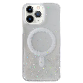 Glitter MagSafe Hybrid Clear TPU Phone Case, For iPhone 11 Pro Max, For iPhone 11, For iPhone 11 Pro