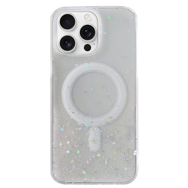 Glitter MagSafe Hybrid Clear TPU Phone Case, For iPhone 16 Pro Max, For iPhone 16 Pro, For iPhone 16 Plus, For iPhone 16, For iPhone 15 Pro Max, For iPhone 15 Pro, For iPhone 15 Plus, For iPhone 15, For iPhone 14 Plus