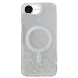 Glitter MagSafe Hybrid Clear TPU Phone Case, For iPhone 17e / 16e, For iPhone 16 Pro Max, For iPhone 16 Pro, For iPhone 16 Plus, For iPhone 16, For iPhone 15 Pro Max, For iPhone 15 Pro, For iPhone 15 Plus, For iPhone 15