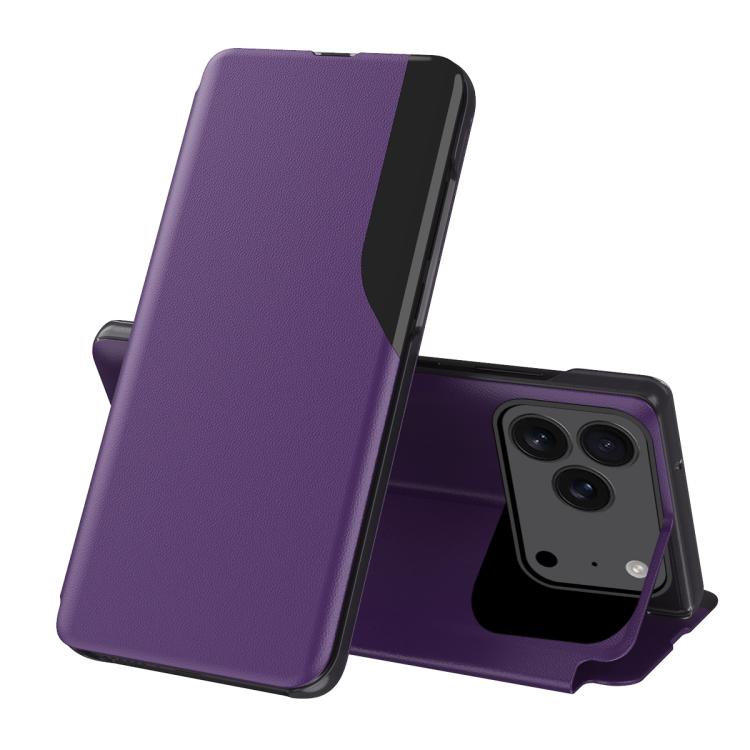Side Display Flip Leather Phone Case, For iPhone 18 Pro / 17 Pro, For iPhone 18 Pro Max / 17 Pro Max, For iPhone 17e / 16e, For iPhone 17, For iPhone Air, For iPhone 16 Pro Max, For iPhone 16 Pro, For iPhone 16 Plus