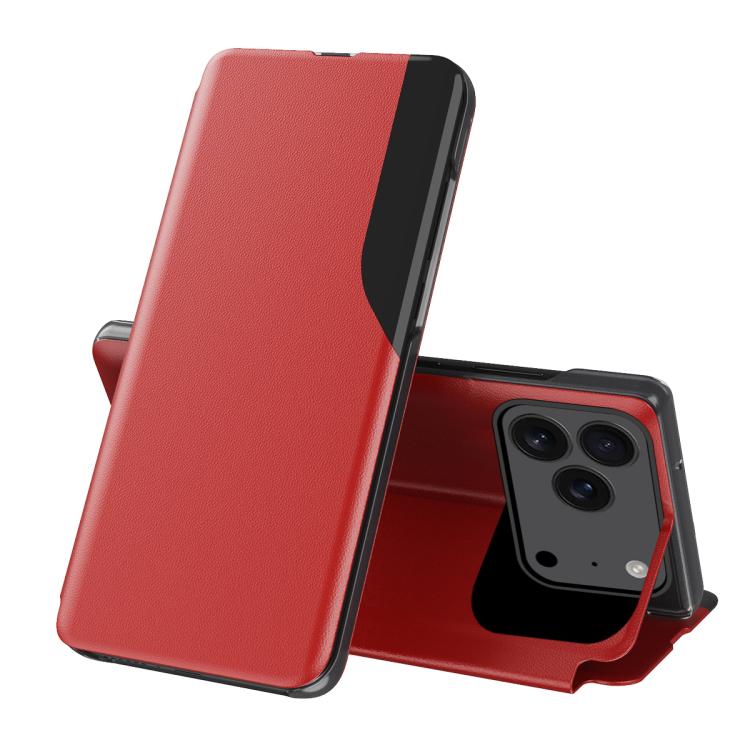Side Display Flip Leather Phone Case, For iPhone 18 Pro / 17 Pro, For iPhone 18 Pro Max / 17 Pro Max, For iPhone 17e / 16e, For iPhone 17, For iPhone Air, For iPhone 16 Pro Max, For iPhone 16 Pro, For iPhone 16 Plus
