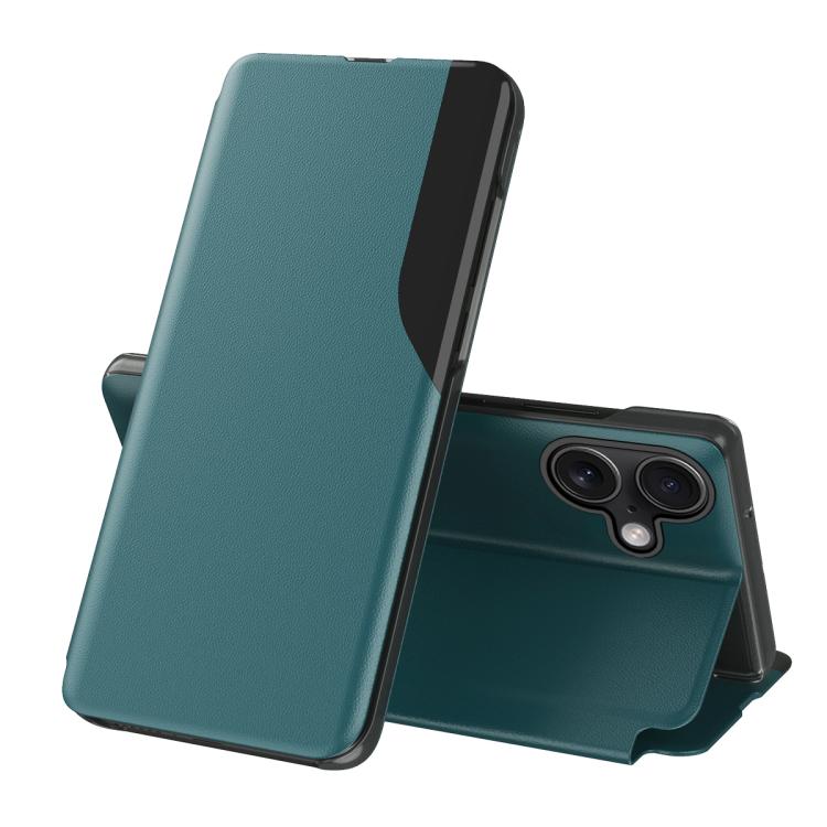 Side Display Flip Leather Phone Case, For iPhone 18 Pro / 17 Pro, For iPhone 18 Pro Max / 17 Pro Max, For iPhone 17e / 16e, For iPhone 17, For iPhone Air, For iPhone 16 Pro Max, For iPhone 16 Pro, For iPhone 16 Plus
