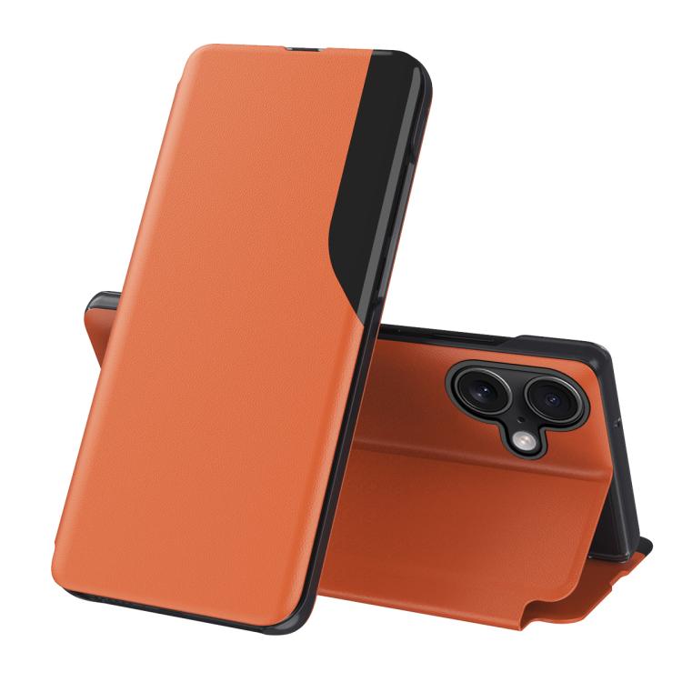 Side Display Flip Leather Phone Case, For iPhone 18 Pro / 17 Pro, For iPhone 18 Pro Max / 17 Pro Max, For iPhone 17e / 16e, For iPhone 17, For iPhone Air, For iPhone 16 Pro Max, For iPhone 16 Pro, For iPhone 16 Plus
