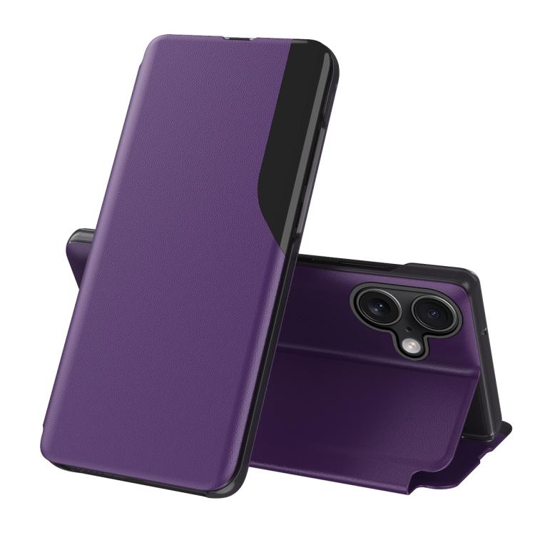 Side Display Flip Leather Phone Case, For iPhone 18 Pro / 17 Pro, For iPhone 18 Pro Max / 17 Pro Max, For iPhone 17e / 16e, For iPhone 17, For iPhone Air, For iPhone 16 Pro Max, For iPhone 16 Pro, For iPhone 16 Plus