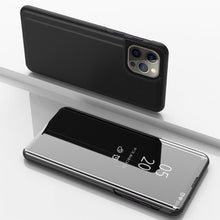 Load image into Gallery viewer, Plated Mirror Horizontal Flip Leather Phone Case with Holder, For iPhone 16 Pro, For iPhone 16 Plus, For iPhone 16, For iPhone 15 Pro Max, For iPhone 15 Pro, For iPhone 15 Plus