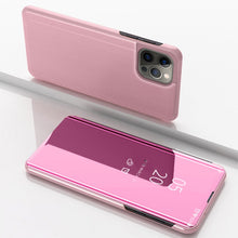Load image into Gallery viewer, Plated Mirror Horizontal Flip Leather Phone Case with Holder, For iPhone 16 Pro, For iPhone 16 Plus, For iPhone 16, For iPhone 15 Pro Max, For iPhone 15 Pro, For iPhone 15 Plus