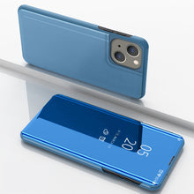 Load image into Gallery viewer, Plated Mirror Horizontal Flip Leather Phone Case with Holder, For iPhone 16 Pro, For iPhone 16 Plus, For iPhone 16, For iPhone 15 Pro Max, For iPhone 15 Pro, For iPhone 15 Plus