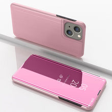 Load image into Gallery viewer, Plated Mirror Horizontal Flip Leather Phone Case with Holder, For iPhone 16 Pro, For iPhone 16 Plus, For iPhone 16, For iPhone 15 Pro Max, For iPhone 15 Pro, For iPhone 15 Plus