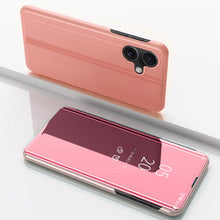 Load image into Gallery viewer, Plated Mirror Horizontal Flip Leather Phone Case with Holder, For iPhone 16 Pro, For iPhone 16 Plus, For iPhone 16, For iPhone 15 Pro Max, For iPhone 15 Pro, For iPhone 15 Plus