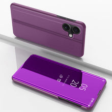 Load image into Gallery viewer, Plated Mirror Horizontal Flip Leather Phone Case with Holder, For iPhone 16 Pro, For iPhone 16 Plus, For iPhone 16, For iPhone 15 Pro Max, For iPhone 15 Pro, For iPhone 15 Plus