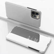 Load image into Gallery viewer, Plated Mirror Horizontal Flip Leather Phone Case with Holder, For iPhone 16 Pro, For iPhone 16 Plus, For iPhone 16, For iPhone 15 Pro Max, For iPhone 15 Pro, For iPhone 15 Plus