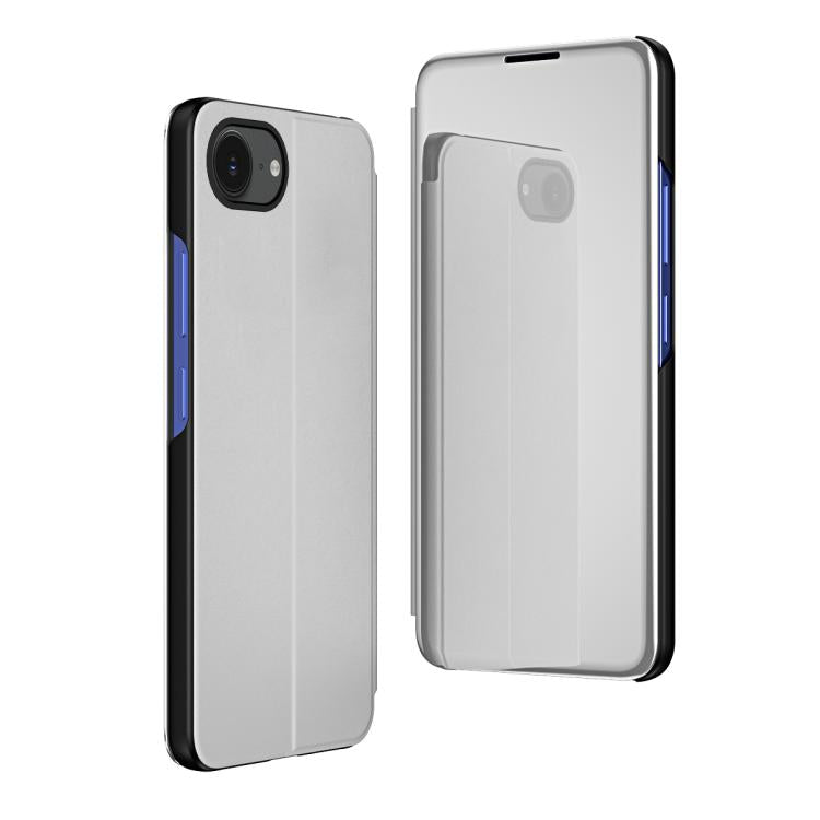 Plated Mirror Horizontal Flip Leather Phone Case with Holder, For iPhone 18 Pro / 17 Pro, For iPhone 18 Pro Max / 17 Pro Max, For iPhone 17e / 16e, For iPhone 17, For iPhone Air, For iPhone 16 Pro Max