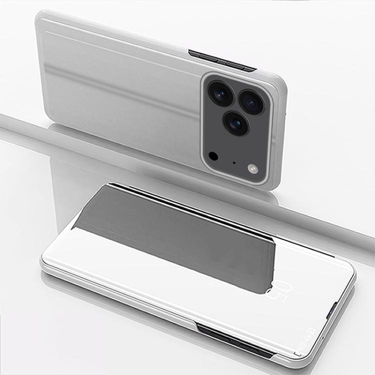Plated Mirror Horizontal Flip Leather Phone Case with Holder, For iPhone 18 Pro / 17 Pro, For iPhone 18 Pro Max / 17 Pro Max, For iPhone 17e / 16e, For iPhone 17, For iPhone Air, For iPhone 16 Pro Max