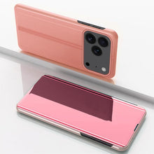 Load image into Gallery viewer, Plated Mirror Horizontal Flip Leather Phone Case with Holder, For iPhone 18 Pro / 17 Pro, For iPhone 18 Pro Max / 17 Pro Max, For iPhone 17e / 16e, For iPhone 17, For iPhone Air, For iPhone 16 Pro Max