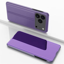 Load image into Gallery viewer, Plated Mirror Horizontal Flip Leather Phone Case with Holder, For iPhone 18 Pro / 17 Pro, For iPhone 18 Pro Max / 17 Pro Max, For iPhone 17e / 16e, For iPhone 17, For iPhone Air, For iPhone 16 Pro Max