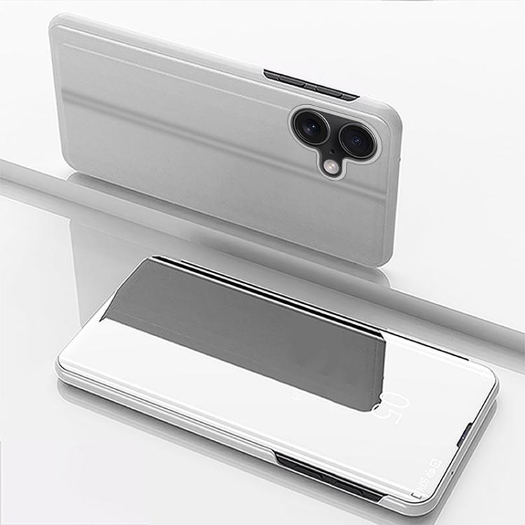 Plated Mirror Horizontal Flip Leather Phone Case with Holder, For iPhone 18 Pro / 17 Pro, For iPhone 18 Pro Max / 17 Pro Max, For iPhone 17e / 16e, For iPhone 17, For iPhone Air, For iPhone 16 Pro Max