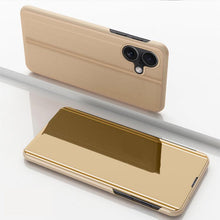 Load image into Gallery viewer, Plated Mirror Horizontal Flip Leather Phone Case with Holder, For iPhone 17e / 16e, For iPhone 17 Pro Max, For iPhone 17 Pro, For iPhone 17, For iPhone Air, For iPhone 16 Pro Max