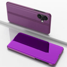 Load image into Gallery viewer, Plated Mirror Horizontal Flip Leather Phone Case with Holder, For iPhone 17e / 16e, For iPhone 17 Pro Max, For iPhone 17 Pro, For iPhone 17, For iPhone Air, For iPhone 16 Pro Max