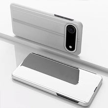 Load image into Gallery viewer, Plated Mirror Horizontal Flip Leather Phone Case with Holder, For iPhone 17e / 16e, For iPhone 17 Pro Max, For iPhone 17 Pro, For iPhone 17, For iPhone Air, For iPhone 16 Pro Max
