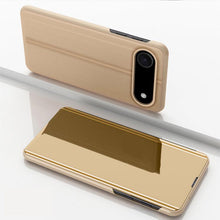Load image into Gallery viewer, Plated Mirror Horizontal Flip Leather Phone Case with Holder, For iPhone 17e / 16e, For iPhone 17 Pro Max, For iPhone 17 Pro, For iPhone 17, For iPhone Air, For iPhone 16 Pro Max