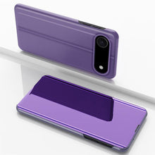 Load image into Gallery viewer, Plated Mirror Horizontal Flip Leather Phone Case with Holder, For iPhone 17e / 16e, For iPhone 17 Pro Max, For iPhone 17 Pro, For iPhone 17, For iPhone Air, For iPhone 16 Pro Max