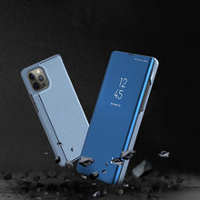 Load image into Gallery viewer, Plated Mirror Horizontal Flip Leather Phone Case with Holder, For iPhone 16 Pro, For iPhone 16 Plus, For iPhone 16, For iPhone 15 Pro Max, For iPhone 15 Pro, For iPhone 15 Plus