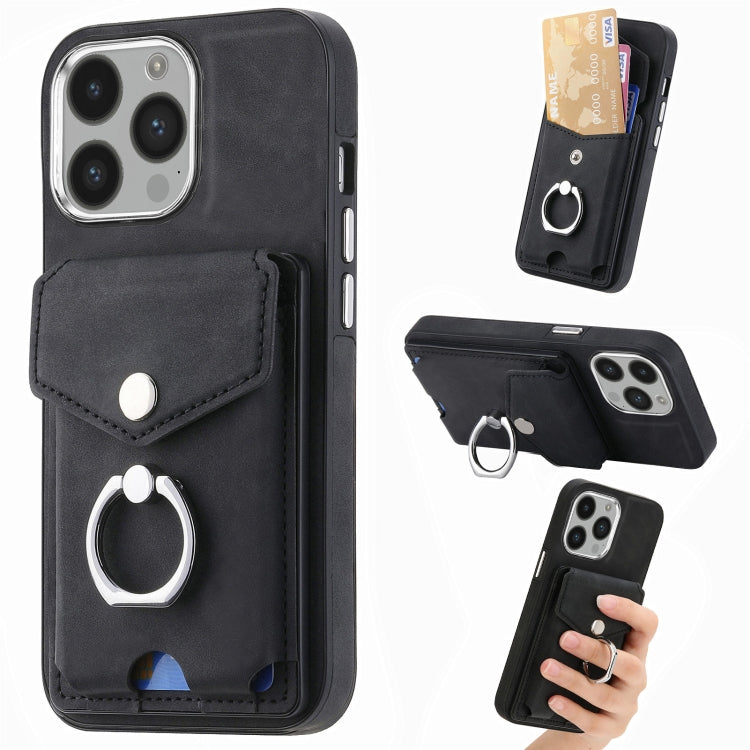 Electroplating Skin-feel Leather Ring Card Wallet Phone Case, For  iPhone 15 Plus, For iPhone 15 Pro Max, For iPhone 15 Pro, For  iPhone 15, For iPhone 14 Pro, For  iPhone 14 Pro Max