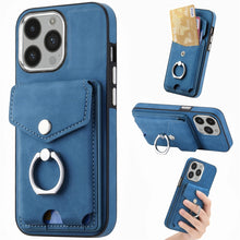 Load image into Gallery viewer, Electroplating Skin-feel Leather Ring Card Wallet Phone Case, For  iPhone 15 Plus, For iPhone 15 Pro Max, For iPhone 15 Pro, For  iPhone 15, For iPhone 14 Pro, For  iPhone 14 Pro Max