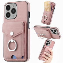 Load image into Gallery viewer, Electroplating Skin-feel Leather Ring Card Wallet Phone Case, For  iPhone 15 Plus, For iPhone 15 Pro Max, For iPhone 15 Pro, For  iPhone 15, For iPhone 14 Pro, For  iPhone 14 Pro Max