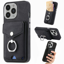 Load image into Gallery viewer, Electroplating Skin-feel Leather Ring Card Wallet Phone Case, For  iPhone 15 Plus, For iPhone 15 Pro Max, For iPhone 15 Pro, For  iPhone 15, For iPhone 14 Pro, For  iPhone 14 Pro Max