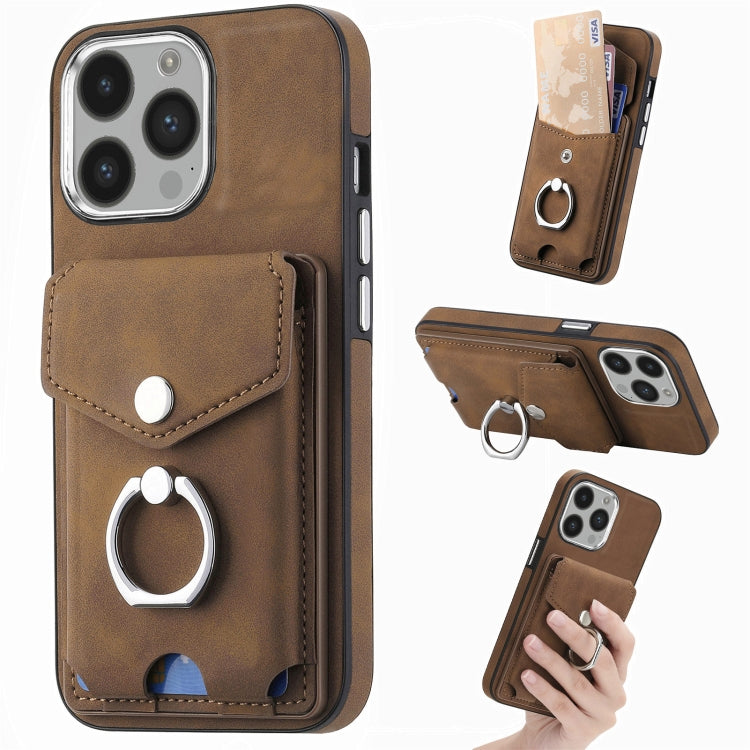 Electroplating Skin-feel Leather Ring Card Wallet Phone Case, For  iPhone 15 Plus, For iPhone 15 Pro Max, For iPhone 15 Pro, For  iPhone 15, For iPhone 14 Pro, For  iPhone 14 Pro Max