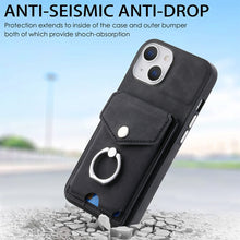 Load image into Gallery viewer, Electroplating Skin-feel Leather Ring Card Wallet Phone Case, For  iPhone 15 Plus, For iPhone 15 Pro Max, For iPhone 15 Pro, For  iPhone 15, For iPhone 14 Pro, For  iPhone 14 Pro Max